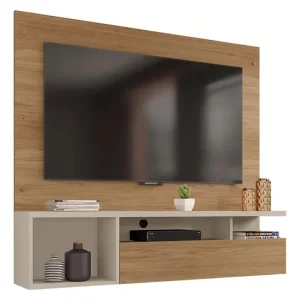 Panel Para Tv De Hasta 55 Pulgadas Brasil 1 Porta Buriti/off, Color Marrón Oscuro