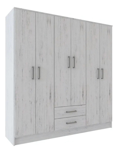 D_799862-MLA88916756471_072025-O.jpg Placard Ropero 6 Puertas 2 Cajones Wengue Mogno Blanco Roble Color Venecia