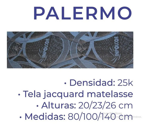 D_800626-MLA49547218564_042022-O.jpg Solo Colchon Palermo- 140 X 190 X 23. Espuma- Alta Densidad