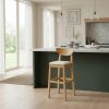 Taburete Banqueta Alta Con Respaldo Madera Cod. 140 Norway