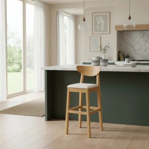 Taburete Banqueta Alta Con Respaldo Madera Cod. 140 Norway