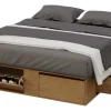 Cama Box 2 Plazas Queen Xl Extensible 140 Cm O 160 Cm Con Cajones Zapateros Baulera Roble Kendal Dormitorio Moderna Guardado Completo Cam160 Dielfe