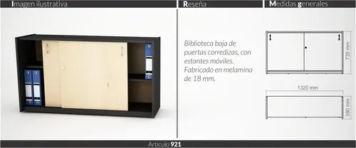 D_805505-MLA25036618601_092016-O.webp Biblioteca Oganizador Baja Inferior. 130 X 74 Cod. 921