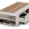 Cama 1 Plaza Con Cajones Box Madera Zapatero Estanteria Baulera Sommier Guardado Melamina Blanco 90x190 Cm Moderna Cam100 Dielfe