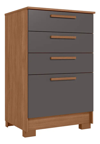 D_806298-MLA81804009686_012025-O.jpg Cómoda Athena De 4 Cajones Grandes Con Cajón Santos Andira, Color Jatoba/negro Grafito