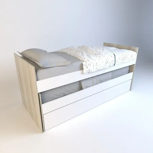 Cama Nido Bicama 1 Plaza 0,80 Mts. Con Carro Cama. Cod. 6457