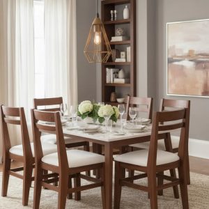 Mesa Cocina Comedor 150 X 80 + 4 Sillas Curvas Mediterraneo