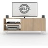 Rack Para Tv Led Melamina Caño- 2 Puertas- Estantes Ros 130