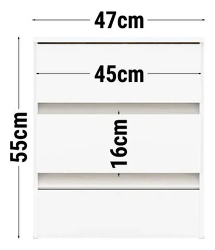 Mesa De Luz Fit 2 Cajones Moderna 100% Mdp Brillante Blanco