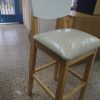 Taburete Banqueta Alta Con Respaldo Madera Cod. 139 Mediterr