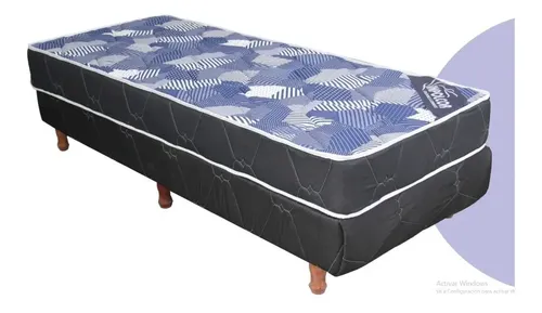 Conjunto Sommier- Base + Colchon Paris 80 X 20- Tela Sab