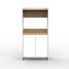 D_814345-MLA98772298863_112025-O.jpg Mueble Auxiliar Cocina 90 Cm Portamicroondas Organizador Alacena Guardado Estantes Puertas Roble Kendal Blanco Moderno Multiuso Despensero Comedor Hogar Auc900 Dielfe Blanco Y Roble