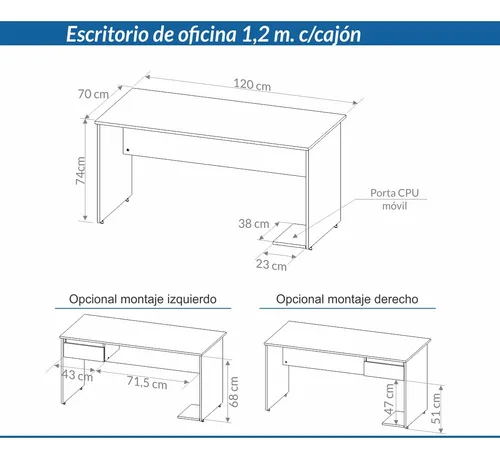 D_816647-MLA86041793521_062025-O.webp Escritorio P- Oficina Con Cajon 1.20 X 0.70 3911- 7201