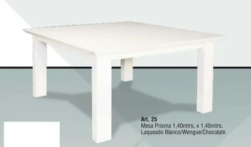 Mesa Cocina Comedor Prisma 140 X 140- Mdf Laqueado Cod. 25