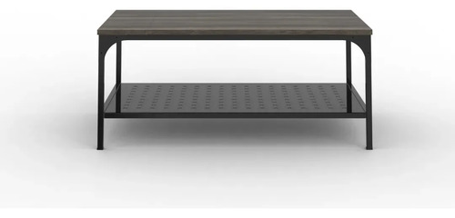 D_819149-MLA109111745987_032026-O.jpg Mesa Ratona Industrial Soho 2 Niveles Con Estante Inferior Chapa Perforada Living Canyon Negro Mesa Centro Baja Moderna Estilo Loft Caño Metal Melamina Fácil Armado Mrs100 Dielfe