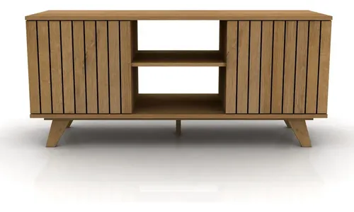 D_819391-MLA82900823811_032025-O.webp Mueble Tv Moderno Escandinavo Rack 2cajones Estantes 120x54 Color Roble Miel