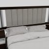Respaldo P- Sommier Tapizado Kyomu C/ Luz Led, Usb Y Vidrio