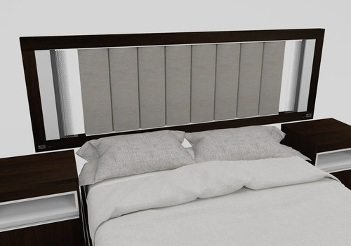 Respaldo P- Sommier Tapizado Kyomu C/ Luz Led, Usb Y Vidrio