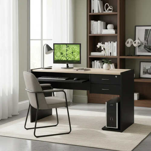 Mesa Escritorio P- Pc Con 2 Cajones- Melamina 18 Mm Cod 902