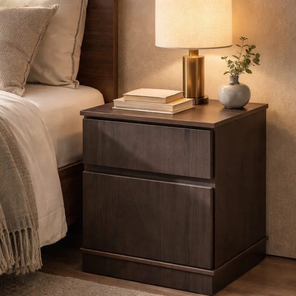 Mesa De Luz Para Sommier, 1 Cajon, 1 Puerta- 38 X 61 X 38