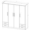 Ropero Placard Organizador 4 Puertas- 4 Cajones- Pac170