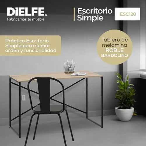 D_824105-MLA100049244509_122025-O.webp Escritorio Para Oficina Y Hogar Melamina Madera 120 Cm Roble Kendal Con Caño Negro Moderno Minimalista Home Office Mesa... Roble Kendal / Negro