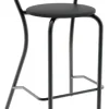Banqueta Milano Tapizada Cuerina Taburete Alto Cocina Barra Desayunador Living Estructura Caño Redondo Resistente 120 Kg Moderna Negro Asiento Negro Bml017 Dielfe Laqueado