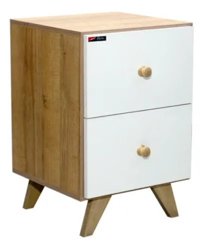 Mesa De Luz 2 Cajones Con Patas 60 X 40 X 38- Cod. 732021