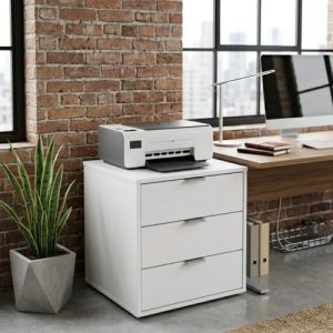 D_826512-MLA109034018994_032026-O.jpg Cajonera 3 Cajones Organizador Dormitorio Living Oficina Con Tiradores Aluminio Correderas Metálicas Melamina Blanco 50 Cm Guardado Ca3cl Dielfe