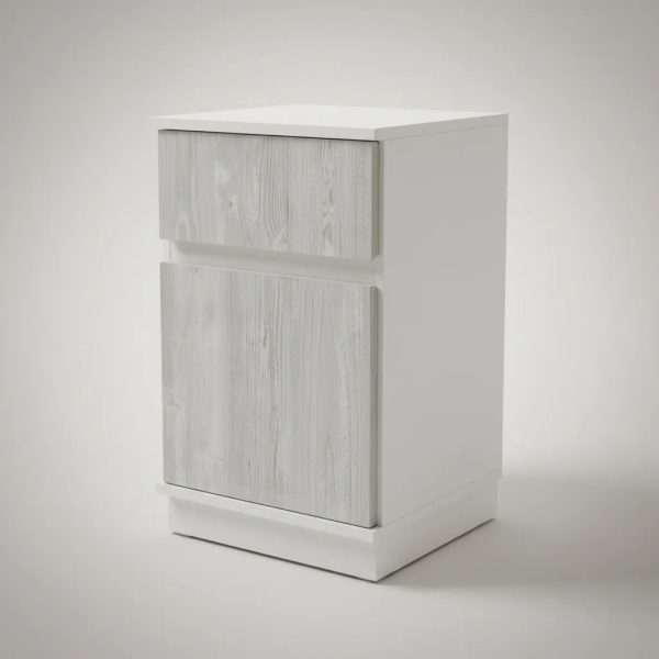 Mesa De Luz Para Sommier, 1 Cajon, 1 Puerta- 38 X 61 X 38