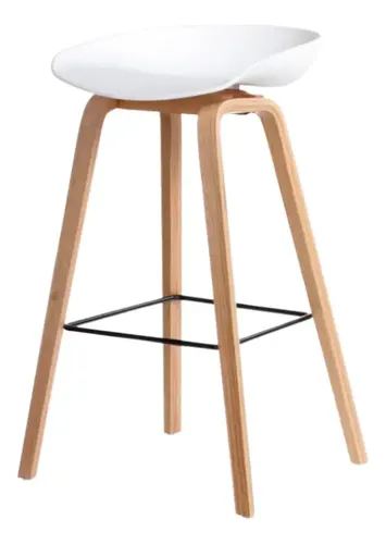 Banqueta Taburete Moderno Italy. Patas Metálicas Y Madera