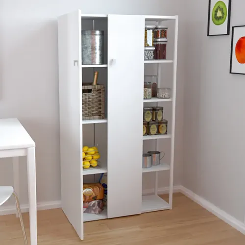 Despensero De Dos 2 Puertas Mueble Alacenero Organizador Con Estantería Integrada Izquierda O Derecha 4 Estantes Internos Ajustables De Cocina Melamina 150cm Color Blanco Multifunción D060e Dielfe