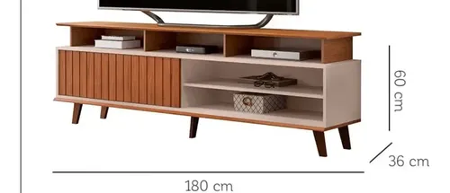 Rack Para Tv Flow, 1 Puerta Corrediza- 170 X 60- Dj Moveis