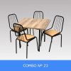 Combo Cocina Mesa Melamina 90 X 90 + 4 Sillas Amelia Comb23