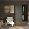 D_830638-MLU75262305049_032024-O.webp Placard Ropero 2 Puertas Corredizas 4 Cajones 212 X 120 Cm Color Nogal/negro