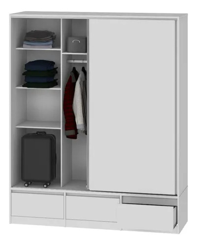 Ropero Placard Organizador- 2 Ptas Corred. 3 Caj. Pc-180