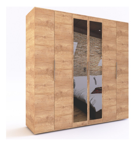 Ropero Placard 6 Puertas, 2 Cajones 179 X 182 X 50- Dle 357