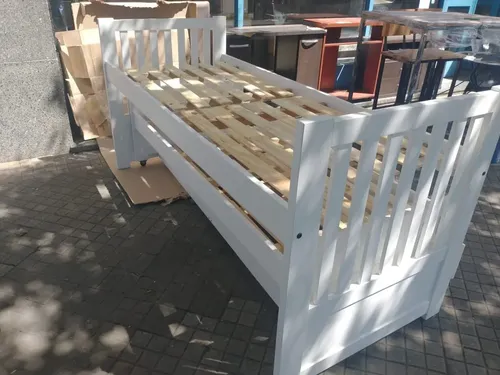 Cama Nido Doble Sin Carro Cama- Pino Lustrado- Cod. 109