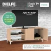 Mueble De Tv Rack Para Tv Led Tele Televisor Hasta 55'' Con 2 Puertas 2 Estantes Melamina 130cm Color Roble Natural Moderno Linea Oslo Ros130 Dielfe