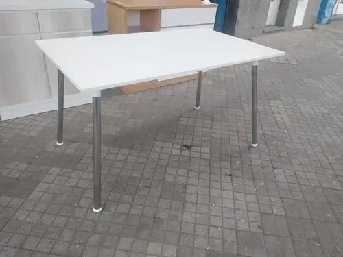 D_834356-MLA52371794706_112022-O.webp Mesa Cocina Comedor Kaunas. Tapa Melamina Base Crom 120 X 82