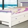 Cama 1 Plaza Lucia- Mdf Laqueado- Con Cajonera Bajo Cama