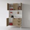 D_837479-MLA100270963351_122025-O.jpg Vajillero Aparador Mueble Organizador De Cocina Despensero Color Avellana