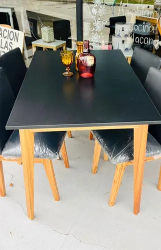 Mesa Rect. 1.30 X 0.80 + 4 Sillas Giner Paraiso- Melamina