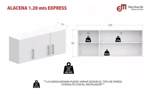 D_839546-MLA73681498500_012024-O.webp Combo Bajo Mesada + Alacena 120 Cm X 50 Cod. 10139