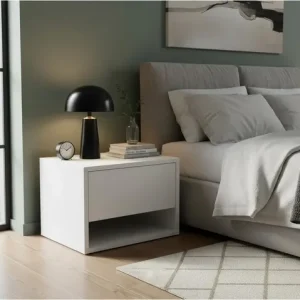 Mesa De Luz Flotante. 1 Cajon, 1 Espacio- 38 X 28 X 32