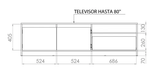 Mesa Rack Tv/ Led 80 Niza. 180 X 51 X 35- 2 Ptas, 1 Cajon
