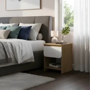 D_841596-MLA96173621835_102025-O.webp Mesa Luz 1 Cajon Linea Curvalba, Muebles Gacela Acabado Laqueado Color Blanco/roble Miel