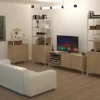 Rack Para Tv Led Melamina Caño- 2 Puertas- Estantes Ros 130