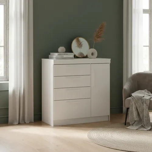 Comoda Chiffonier Cajonera- 4 Cajones 1 Puerta. Lille 1130