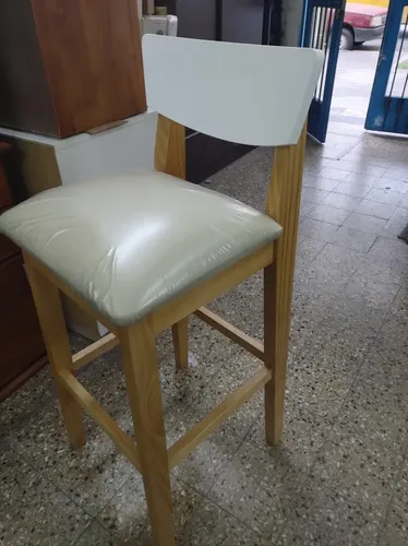 Taburete Banqueta Alta Con Respaldo Madera Cod. 139 Mediterr